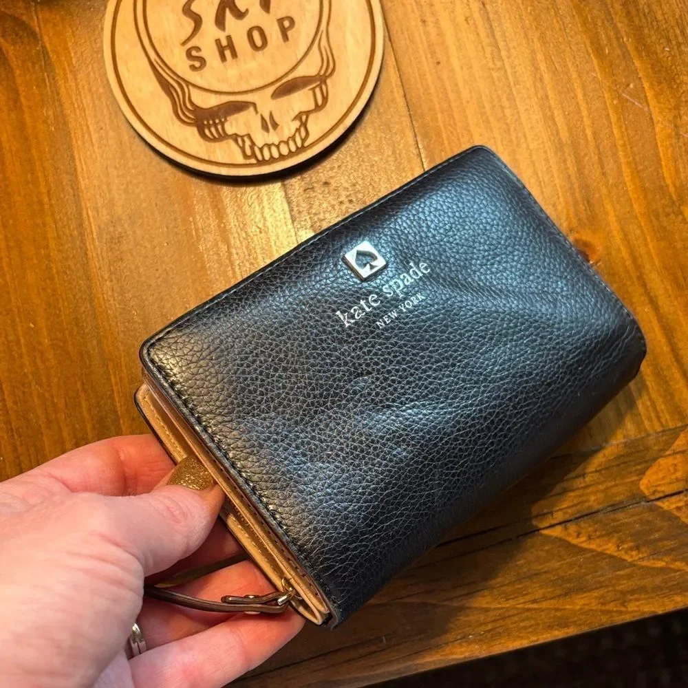 Kate Spade Black Textured Wallet
